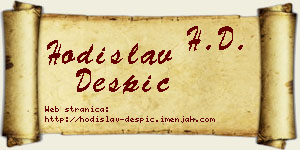 Hodislav Despić vizit kartica